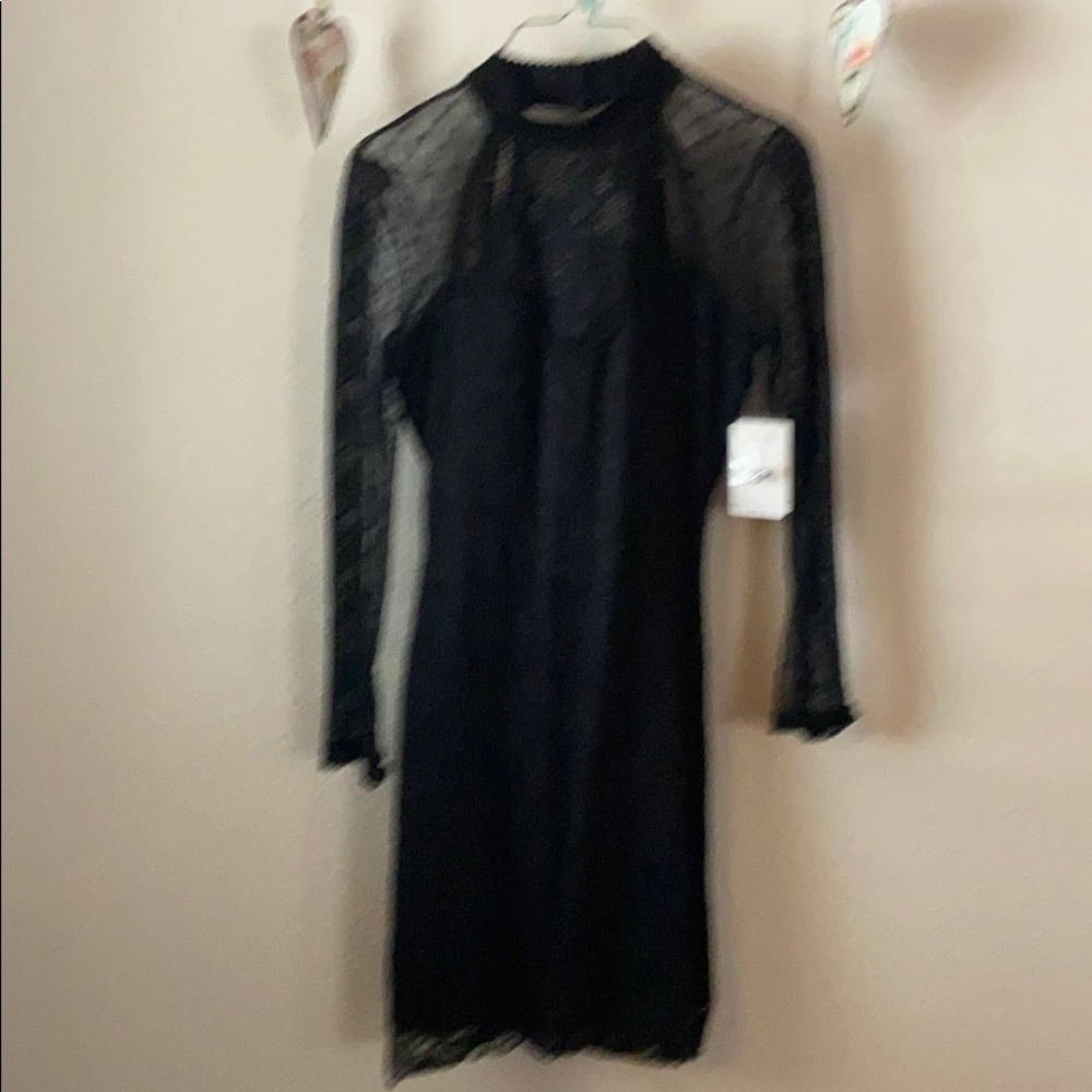 Few People Black Stretch Lace Dress